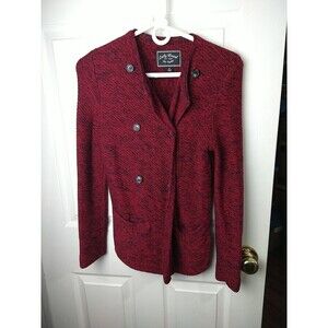 Lucky Brand Red Black Heathered Long Sleeve Button Cardigan. Size S